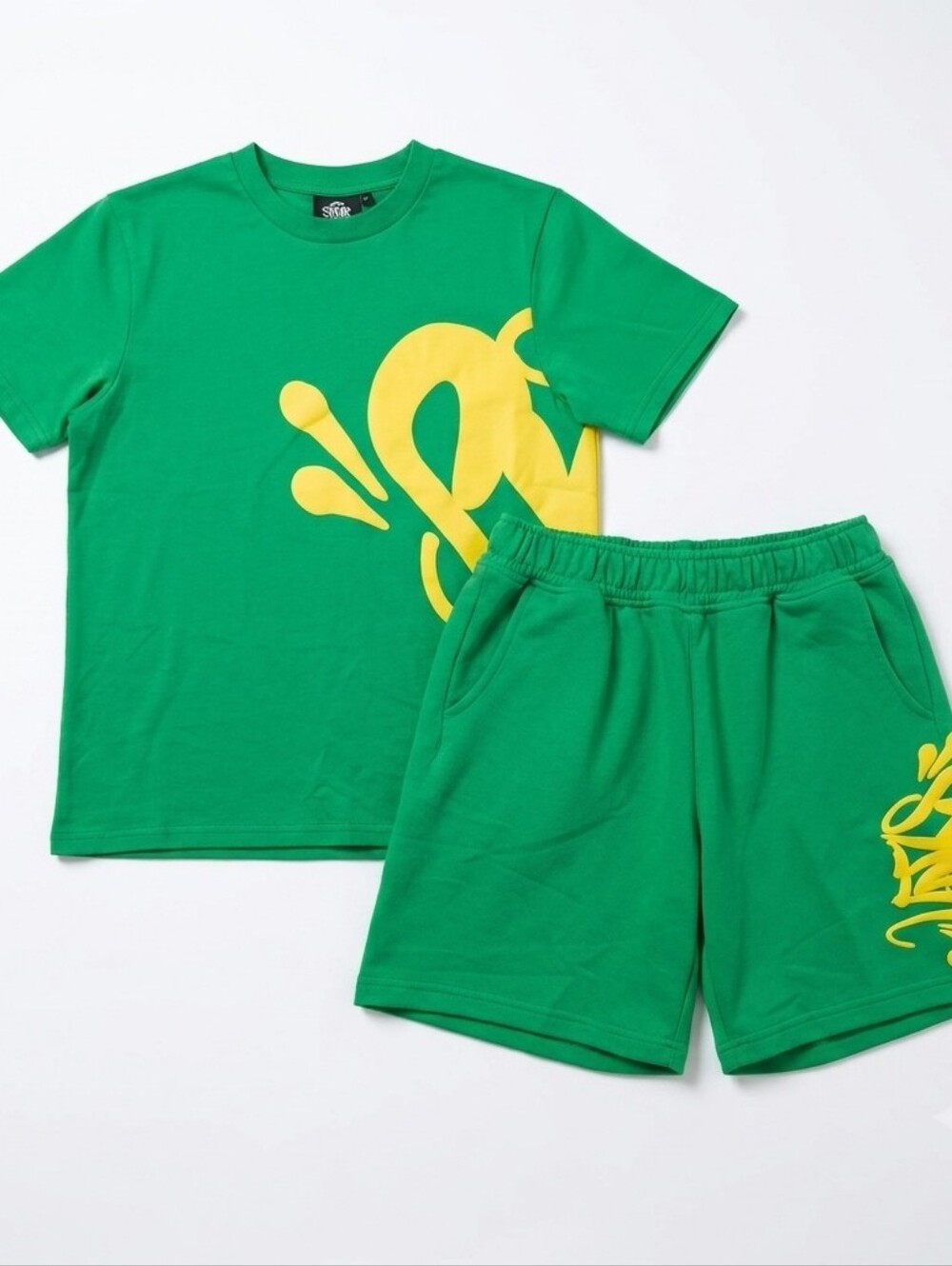 Syna World Team Syna Twinset Green T-Shirt Shorts Set Central Cee Streetwear S